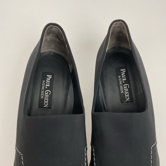 Paul Green Black Heels Womens 3.5 Square Toe Handmade Austria - Picture 10 of 10